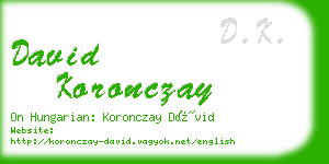 david koronczay business card